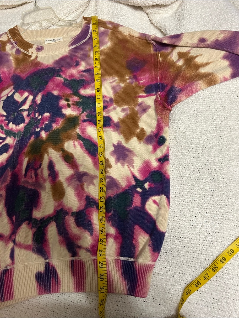 Natural Life Oversized Sweater Size S/M Colorful Tie Dye Boho Tunic Cozy Earthy - Picture 7 of 7